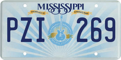 MS license plate PZI269
