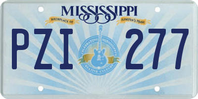 MS license plate PZI277