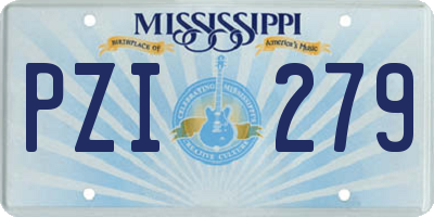 MS license plate PZI279