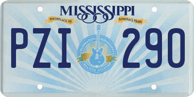 MS license plate PZI290