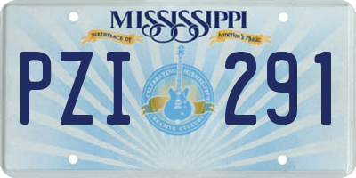 MS license plate PZI291