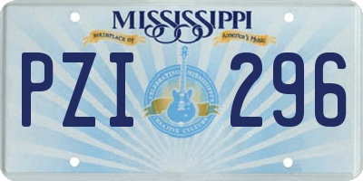 MS license plate PZI296