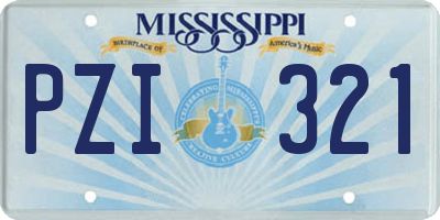 MS license plate PZI321