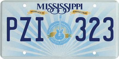 MS license plate PZI323
