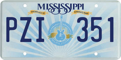 MS license plate PZI351