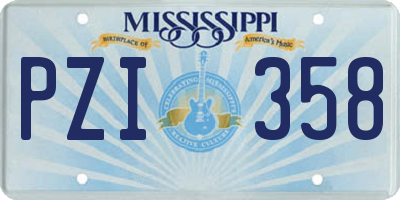 MS license plate PZI358