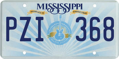 MS license plate PZI368