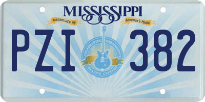 MS license plate PZI382