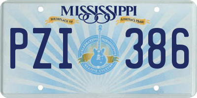 MS license plate PZI386