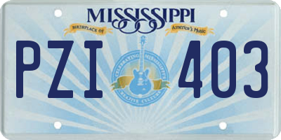 MS license plate PZI403