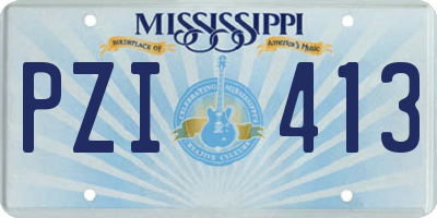 MS license plate PZI413