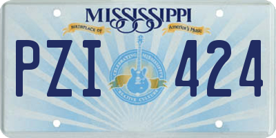 MS license plate PZI424