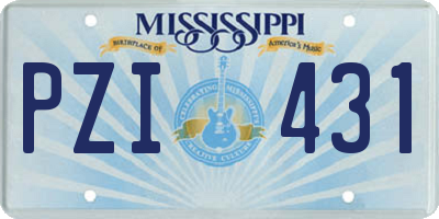 MS license plate PZI431