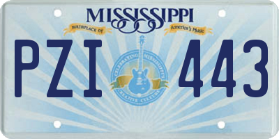 MS license plate PZI443