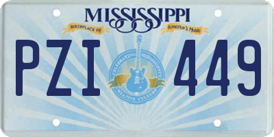 MS license plate PZI449