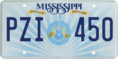 MS license plate PZI450