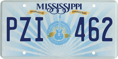 MS license plate PZI462