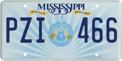 MS license plate PZI466