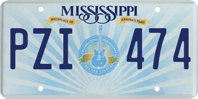 MS license plate PZI474