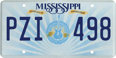 MS license plate PZI498