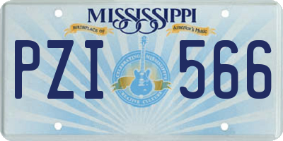 MS license plate PZI566