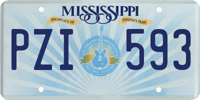 MS license plate PZI593