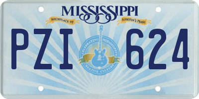MS license plate PZI624