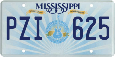 MS license plate PZI625