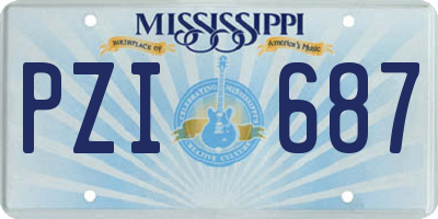MS license plate PZI687