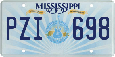 MS license plate PZI698
