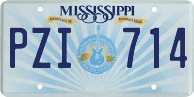 MS license plate PZI714