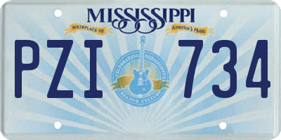 MS license plate PZI734