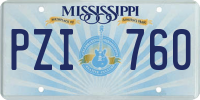 MS license plate PZI760