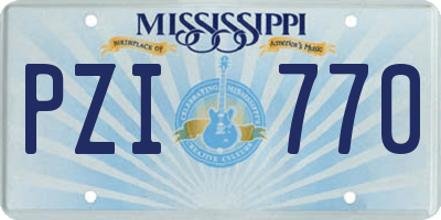 MS license plate PZI770