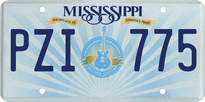MS license plate PZI775