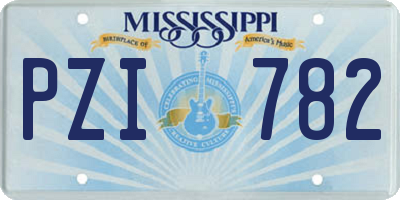MS license plate PZI782