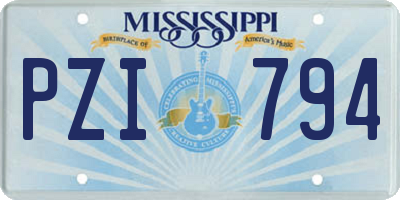 MS license plate PZI794