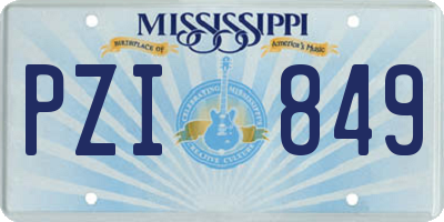 MS license plate PZI849