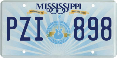 MS license plate PZI898