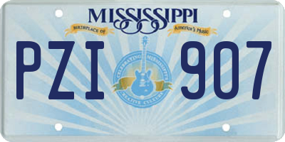 MS license plate PZI907