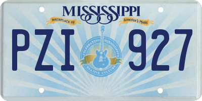 MS license plate PZI927