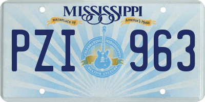 MS license plate PZI963