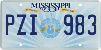 MS license plate PZI983