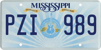 MS license plate PZI989