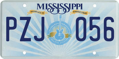 MS license plate PZJ056