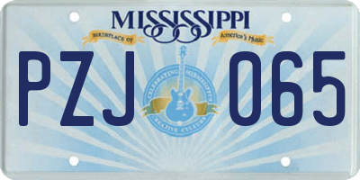 MS license plate PZJ065