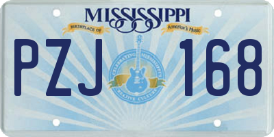 MS license plate PZJ168