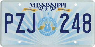 MS license plate PZJ248