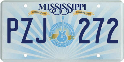 MS license plate PZJ272