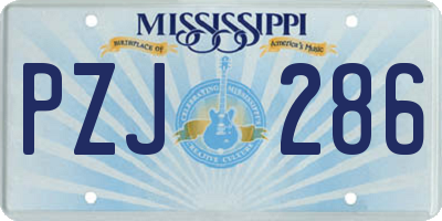 MS license plate PZJ286